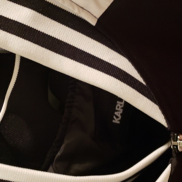 NWT Karl lagerfeld XL,XXL BLACK/WHITE MAN JACKET COLOR BLOCK BOMBER - Picture 11 of 16